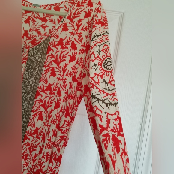 Free People Red Gray Floral Romper Size Small - Picture 7 of 14